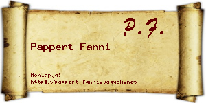 Pappert Fanni névjegykártya
