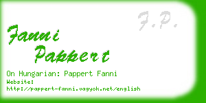 fanni pappert business card